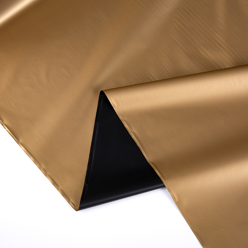 Low Breathable 2 Layer 100% Blackout TPU Film for Curtain Gold + Black Black Blackout Film